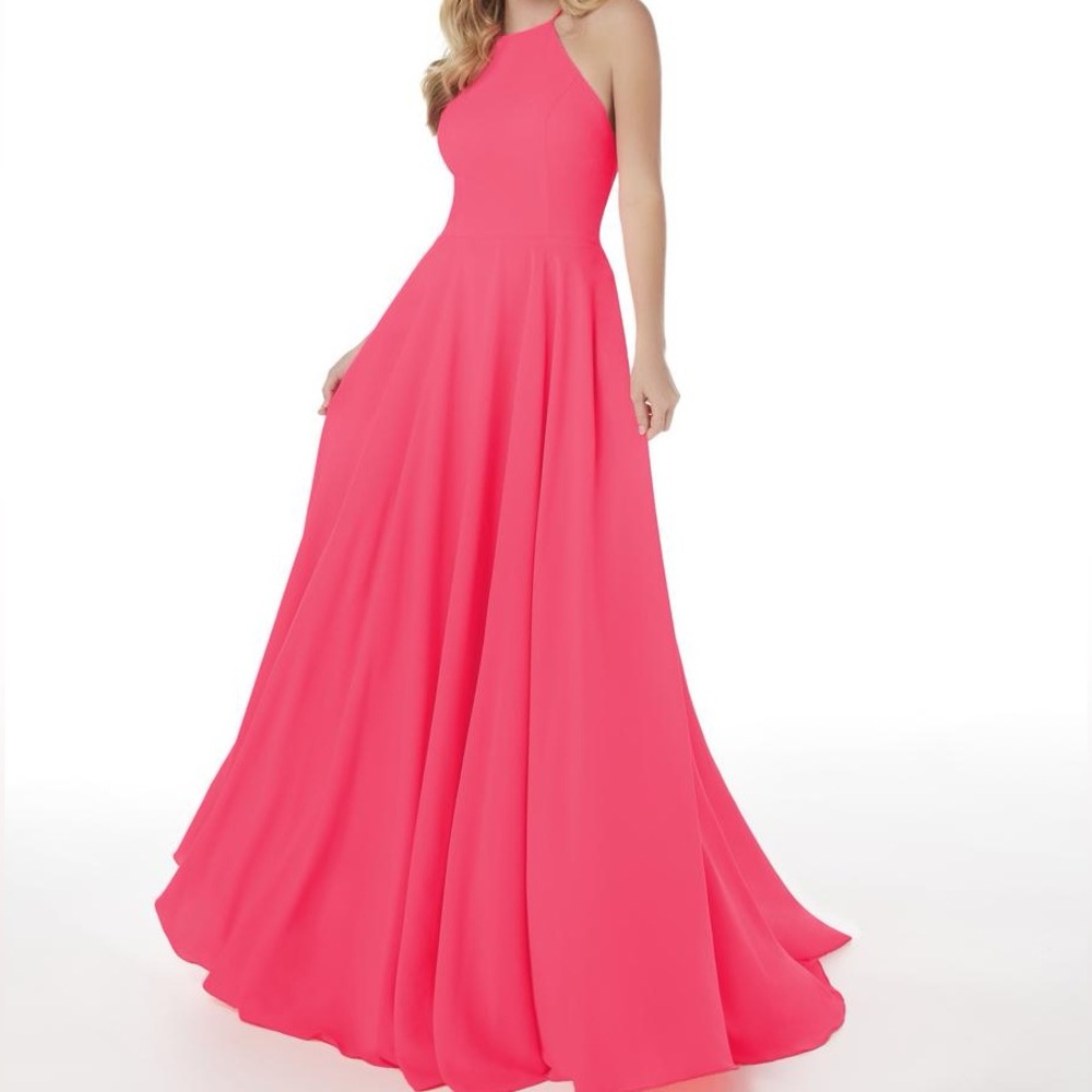 Studio 17 12880 Size 6 Neon Pink Long Dress